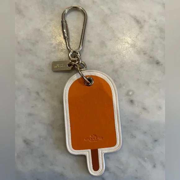 Coach Orange and White Popsicle Bag Charm - Picture 2 of 6